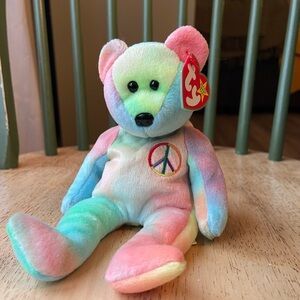 Ty Multicolor Beanie Baby— Peace